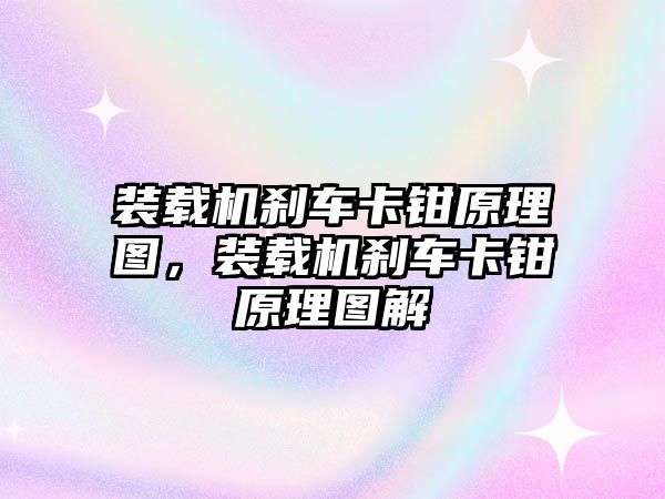 裝載機剎車卡鉗原理圖，裝載機剎車卡鉗原理圖解