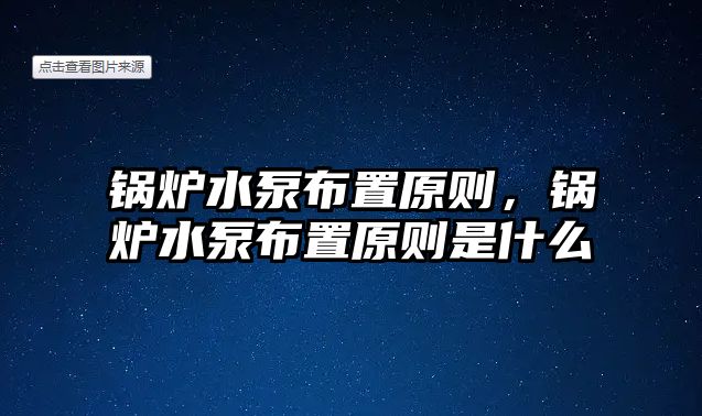 鍋爐水泵布置原則，鍋爐水泵布置原則是什么