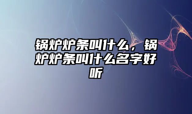 鍋爐爐條叫什么，鍋爐爐條叫什么名字好聽